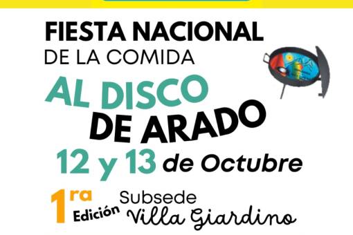 Villa Giardino será sudsede de la Fiesta Nacional de la Comida al Disco de Arado